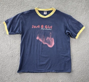 Vintage No Doubt Just A Girl Tragic Kingdom Shirt Large Promo Ringer Distressed - Picture 1 of 24