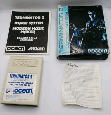 Terminator 2 Judgment Day C64 Cartridge By Ocean boxed with Manual  - Image 1 of 4
