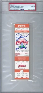 TERRY MULHOLLAND SIGNED AUTO NO HITTER TICKET PSA/DNA 7 AUGUST 15, 1990 - Picture 1 of 2