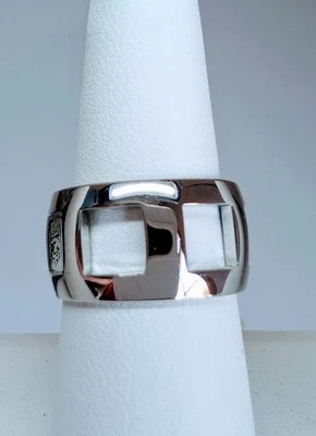 Anillo Banda Tono Plateado Unisex Park Lane Talla 8 Se envía desde EE. UU. Foto 1 de 3