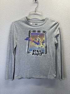 GAP Star Wars Kinder L Langarmshirt grau Speeder Bike Endor Szene Lucasfilm - Bild 1 von 4