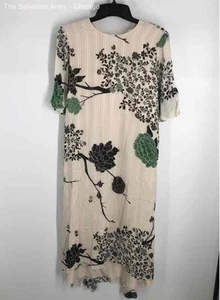 Victoria Beckham Womens Multicolor Floral Short Sleeve Midi Shift Dress Size 8 - Picture 1 of 6