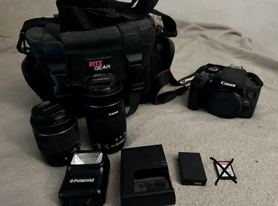 Canon EOS Rebel T6i Digital Camera Bundle - w/ 2 Canon Lenses - Image 1 of 3