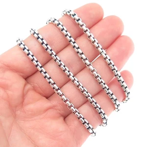 DAVID YURMAN 925 Plata de Ley Caja Redonda Cadena Collar 24" - Imagen 1 de 7