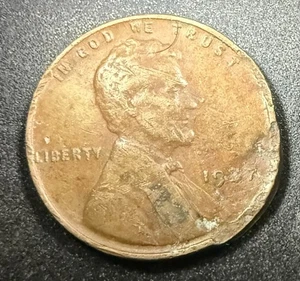 1937 Lincoln Wheat Cent No Mint Mark Rear Lamination ~ Multiple Errors - Picture 1 of 2