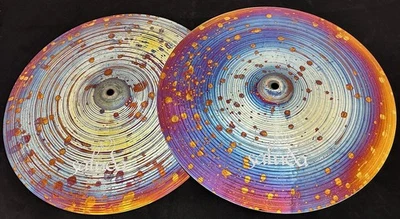 15" SALUDA ELECTRIFIED HI-HAT CYMBALS - BIG, FULL AND SLOSHY - image 1 of 2