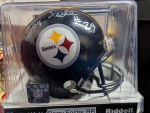 Pittsburgh Steelers handsigniert signed Mini Helm Coa Barry Foster - Bild 1 von 4