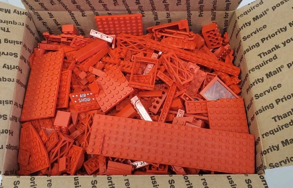 Lego Red Bricks Lot 4 lbs Pounds Parts Pieces Bulk Lot Assorted Red Crafts MOC - Image 1 of 4