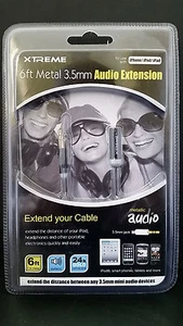 Extensión de audio Xtreme 50916-BLK 6 pies metal 3,5 mm. Nuevo, Envío Gratis - Imagen 1 de 2