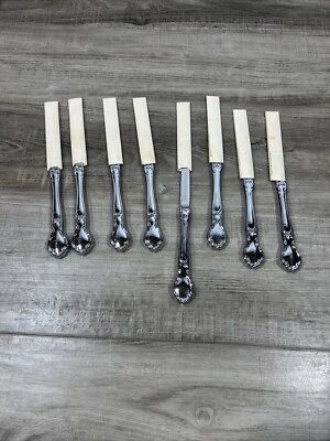 8X CUCHILLOS PARA CARNE CARVEL HALL CHV16 DE ACERO INOXIDABLE BRILLANTE MANGO SÓLIDO EE. UU. Foto 1 de 3