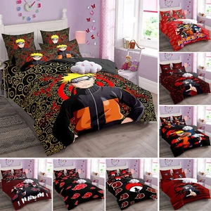Anime Naruto Akatsuki Duvet Quilt Cover Set Single/Double/Queen Size Bedding Set - Picture 1 of 13