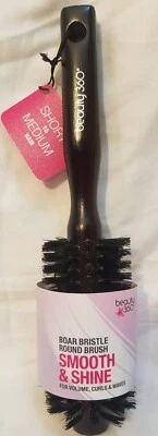BELLEZA 360 CEPILLO REDONDO CERDAS DE JABALÍ LISO Y BRILLANTE PARA RIZOS DE VOLUMEN Foto 1 de 3