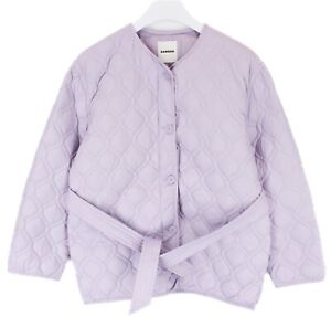 SANDRO Rayja Jacket Women's (EU) 40 Down Filled Quilted Belted Purple