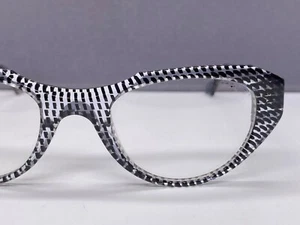 THEO Eyeglasses Frames woman Black Transparent Grey Oval Cat Eye Plastic - Picture 1 of 11