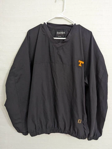 Footjoy Mens Large Tennessee Vols Pullover Black Long Sleeve UT Cover