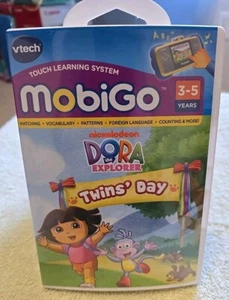 VTech MobiGo Dora the Explorer Twins Day Video Game Complete w/ Case, Book - Picture 1 of 4