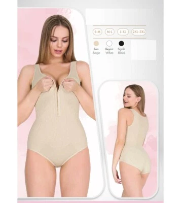 Korsett Damen Formende Body Bodysuit mit Haken Bauch Weg Miederbody Bodyshaper - Bild 1 von 2