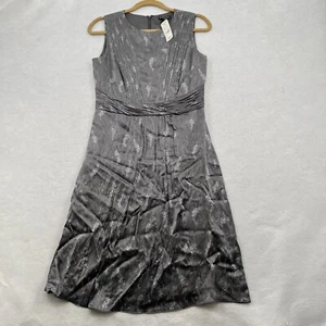 NWT Brooks Brothers Women's Fit & Flare Sleeveless Crewneck Gray Dress Size 4 - Picture 1 of 10