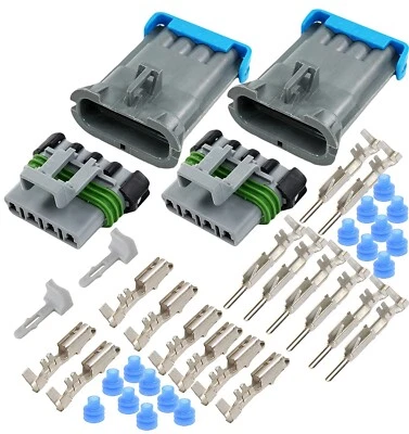 2-PACK 30AMPS Delphi Metri-Pack 280 Series 4-PIN  Connector w/10-12 AWG Terminal - Image 1 of 4