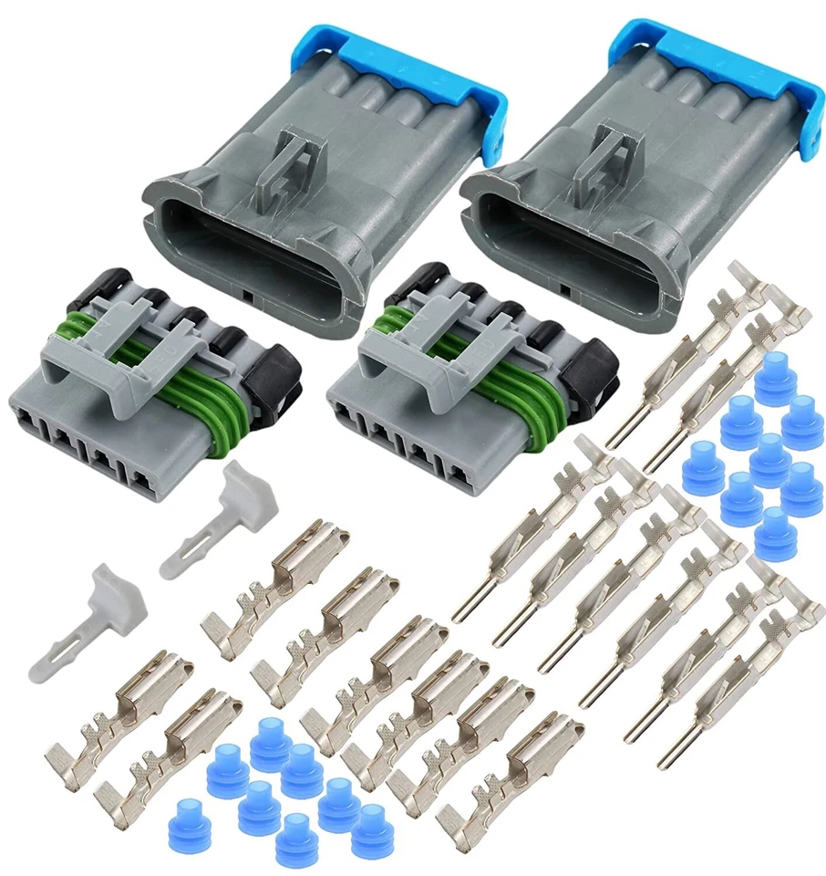 2-PACK Metri-Pack 4-PIN  30A Connector w/10-12 AWG for SALTDOGG 3016934, 3016944 - Image 1 of 4