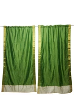 2 Green Sheer Sari Panel Rod Pocket Curtain Bedroom Decor Drape 84x44