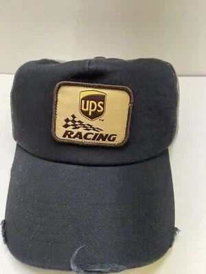Sombrero ajustable para hombre Dale Jarrett Nascar UPS negro/bronceado malla rasgada trasera Foto 1 de 4