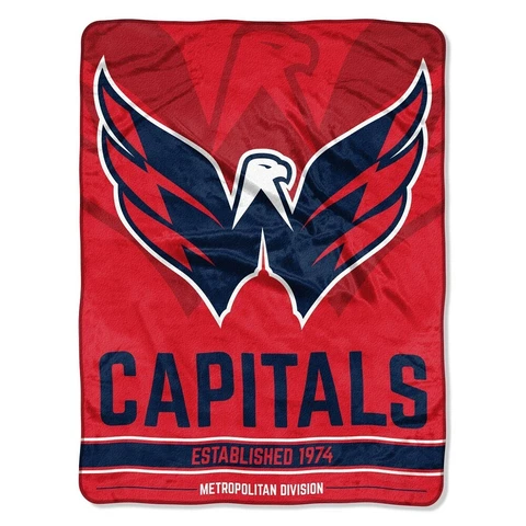 Washington Capitals NHL 46" x 60" Breakaway Micro Raschel Throw Blanket Cover
