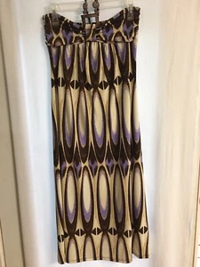 Womens Sushie Flowers Dress Size M Beaded Tie Goes Around Neck Long - Picture 1 of 10
