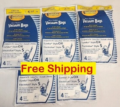 ENVIROCARE EUREKA STYLE OX / ELECTROLUX STYLE S VACUUM BAGS  18 TOTAL BAGS - Image 1 of 4