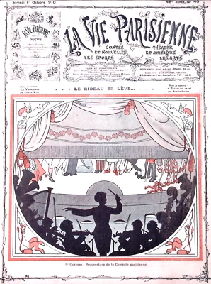 La Vie Parisienne Magazine 1 Octobre 1910 Marrous The Curtain Rises Art Noveau - Image 1 of 4