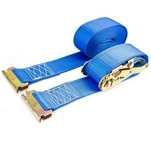 2" x 20 Ft Blue Heavy Duty Ratchet Strap Spring End Fitting,Blue -NK-RCE2X20 - Picture 1 of 7