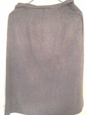 VTG 80s 100% Wool Skirt Grey Lined Patterned Belt  28" Long Size 11/12 Pan-Her - Image 1 of 4