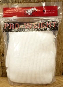 Calcetines tejidos de hockey sobre hielo Pear Sox Pro Weight jóvenes 22-24 pulgadas blancos hechos en EE. UU. - Imagen 1 de 2