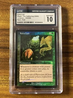 MTG✨KAVU LAIR FOIL✨Invasion CGC 10 GEM MINT RARE Enchantment 2000 Chippy POP 1 ! - Image 1 of 4