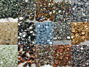 100 Czech glass pinch spacer beads 5 x 3 mm - VARIATY of COLORS - Picture 1 of 46