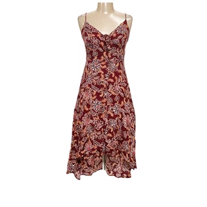 Jessica Simpson Red Floral A-Line Midi Dress - Picture 1 of 4