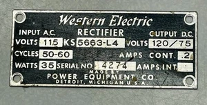Rare Western Electric Rectifier Plate Original For Repairs - Picture 1 of 2