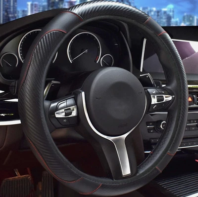 For Toyota Car 15'' Durable Leather Steering Wheel Cover Breathable Anti-Slip - Image 1 of 4