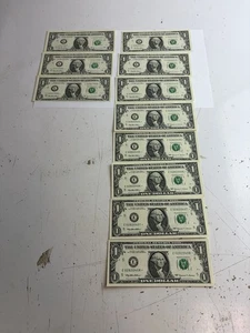 2 Lots of SEQUENTIAL ONE (1) DOLLAR STAR NOTES - 11 total - Picture 1 of 5