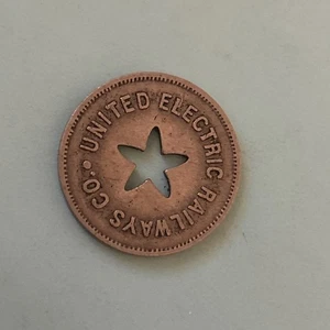 United Electric Railways Co (Providence) G/F One Fare Transit Token 23mm VGC - Bild 1 von 2