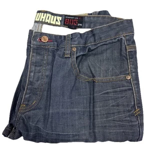 Bauhaus Jeans Mens 34 805 Dark Blue Button Fly Straight Leg 100% Cotton Denim - Picture 1 of 24