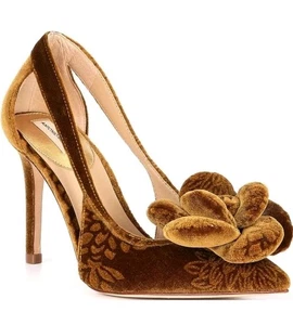 Zapatos de tacón Antonio Melani de terciopelo con flores talla 9,5 nuevos con etiquetas - Imagen 1 de 6