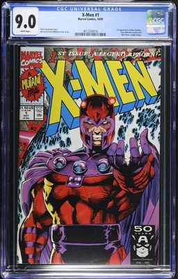 X-Men #1 (1991) – CGC 9.0 WHITE – Jim Lee, 1st Acolytes, Interlocking Cover - Image 1 of 2