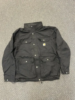 Carhartt Rain Defender Black Hooded Jacket Utility Coat Men's Large 103126 001 - Image 1 of 4