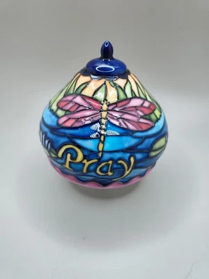 Pray Dragonfly Enamel Painted Inspirational Night Light Works 4.5"H x 4"W - Image 1 of 4
