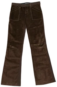Vintage Equestrian Pants Pig Suede Flared Women’s M 32x33 Brown Made In USA - Picture 1 of 8