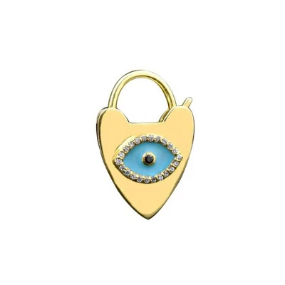 Dije Candado Mal de Ojo Oro Vermeil Circonita Azul/Circonita Cúbica/Esmalte Azul Foto 1 de 3