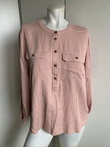 LOFT petites MP mauve Langarm Pullover Henley Neck Bluse  - Bild 1 von 5