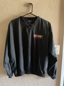 VTG 90s Black Hickory Farms Pullover Lightweight Nylon Sweatshirt Sized Men’s M - Picture 1 of 7