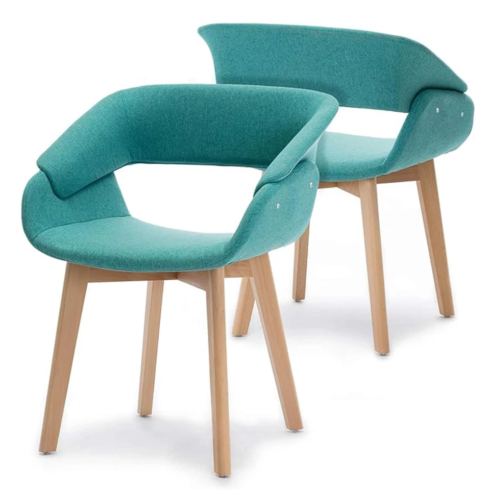 Juego de 2 sillas de comedor de cuero sintético Ivinta para salón, restaurante Foto 1 de 4